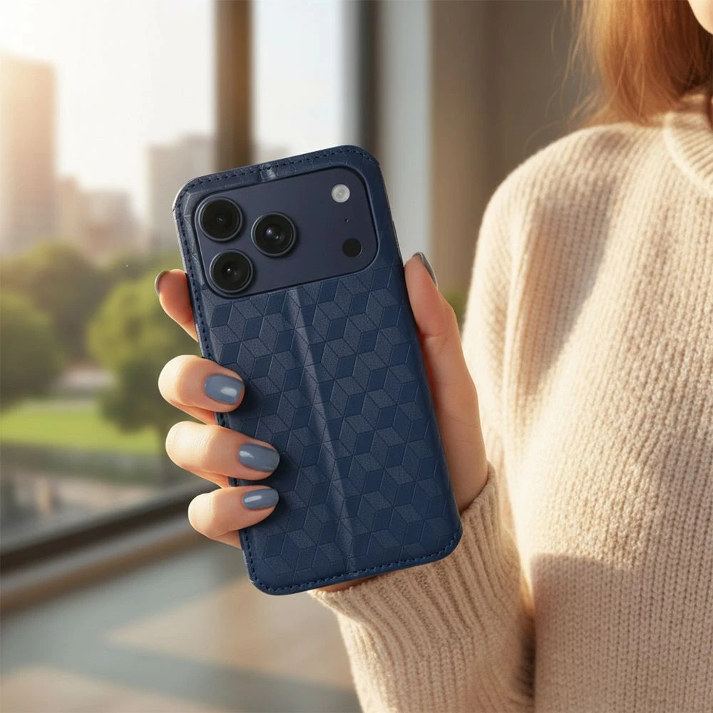 Flip case for iPhone 17 PRO MAX Cubic Book blue