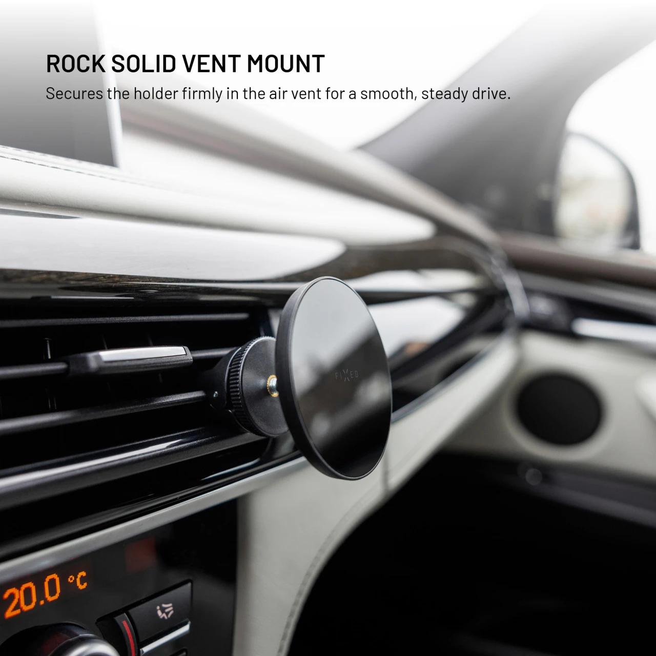 Magnetický držák FIXED MagCircle do ventilace s podporou MagSafe, černý