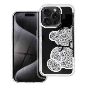 Zadní kryt TEDDY BEAR Case pro Apple iPhone 16, stříbrná