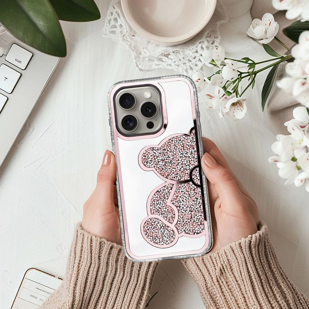 Case for iPhone 16 PRO Teddy Bear pink