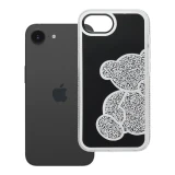 Case for iPhone 16e (SE 4 2025) Teddy Bear silver