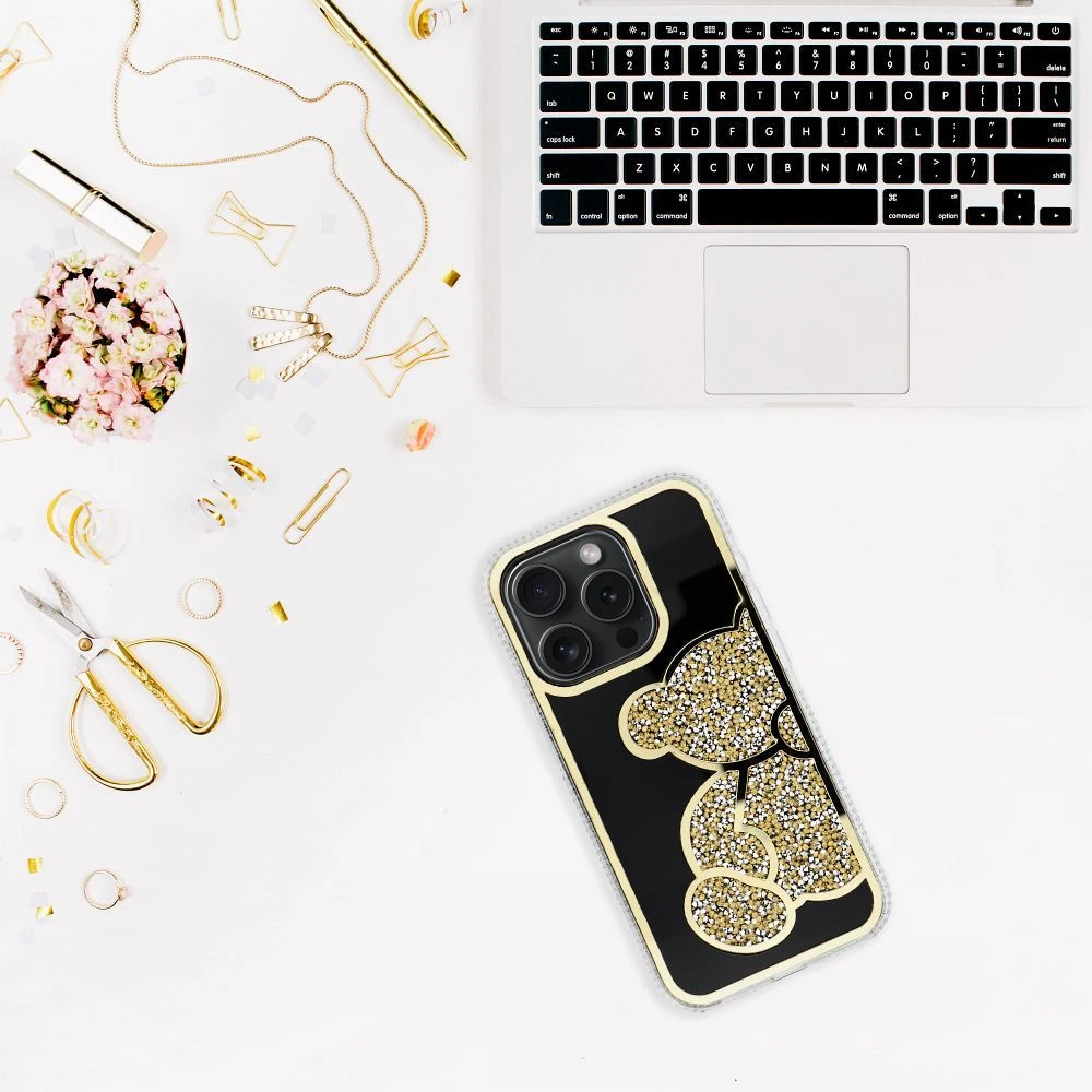 Case for iPhone 17 PRO MAX Teddy Bear gold