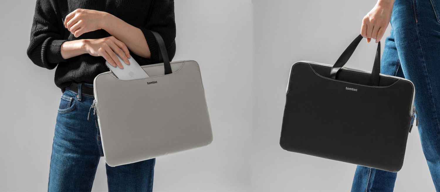 Taška tomtoc Light-A21 Dual-color Slim Laptop Handbag, 13,5 Inch, šedá (obrázek 4)