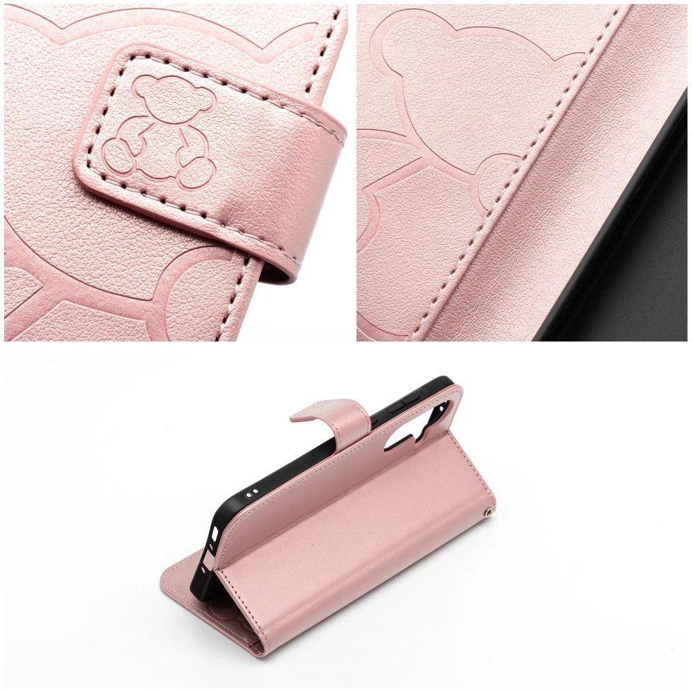 Flipové pouzdro MEZZO Book case pro Samsung Galaxy A57 5G, teddy bear rose gold (obrázek 4)