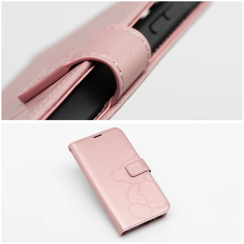 Flipové pouzdro MEZZO Book case pro Samsung Galaxy A37 5G, teddy bear rose gold (obrázek 3)