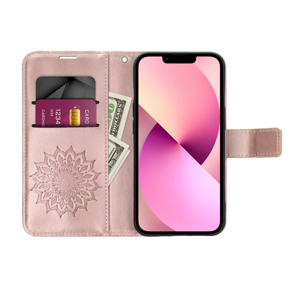 Flipové pouzdro MEZZO Book case pro Samsung Galaxy S26+, mandala rose gold (obrázek 4)