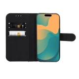 Anti-Theft 4Card RFID Book Case for IPHONE 17 black tech fabric