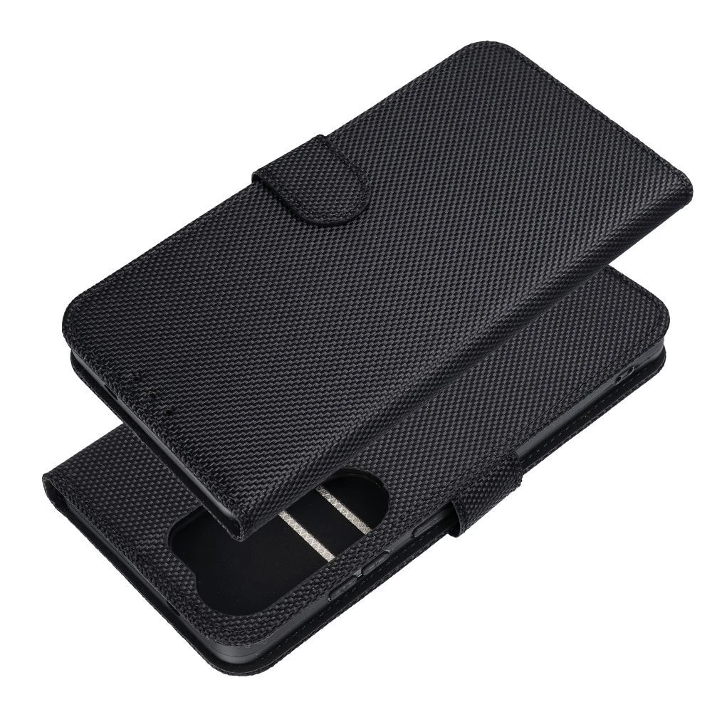 Anti-Theft 4Card RFID Book Case for XIAOMI Redmi Note 15 PRO 4G black tech fabric