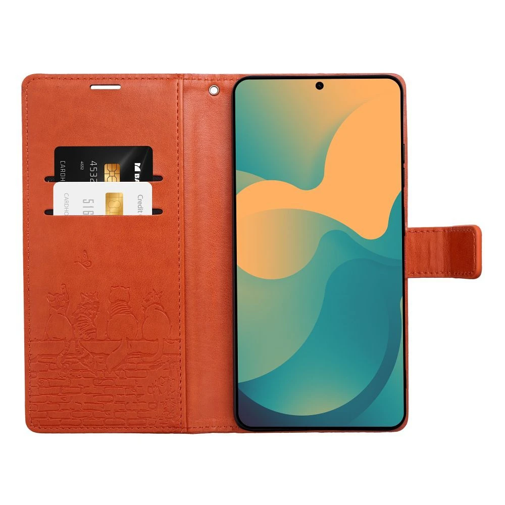 MEZZO Book case for SAMSUNG A57 cats brown