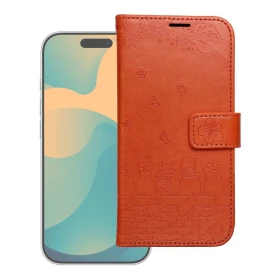 Flipové pouzdro MEZZO Book case pro Apple iPhone 17 Pro Max, cats brown