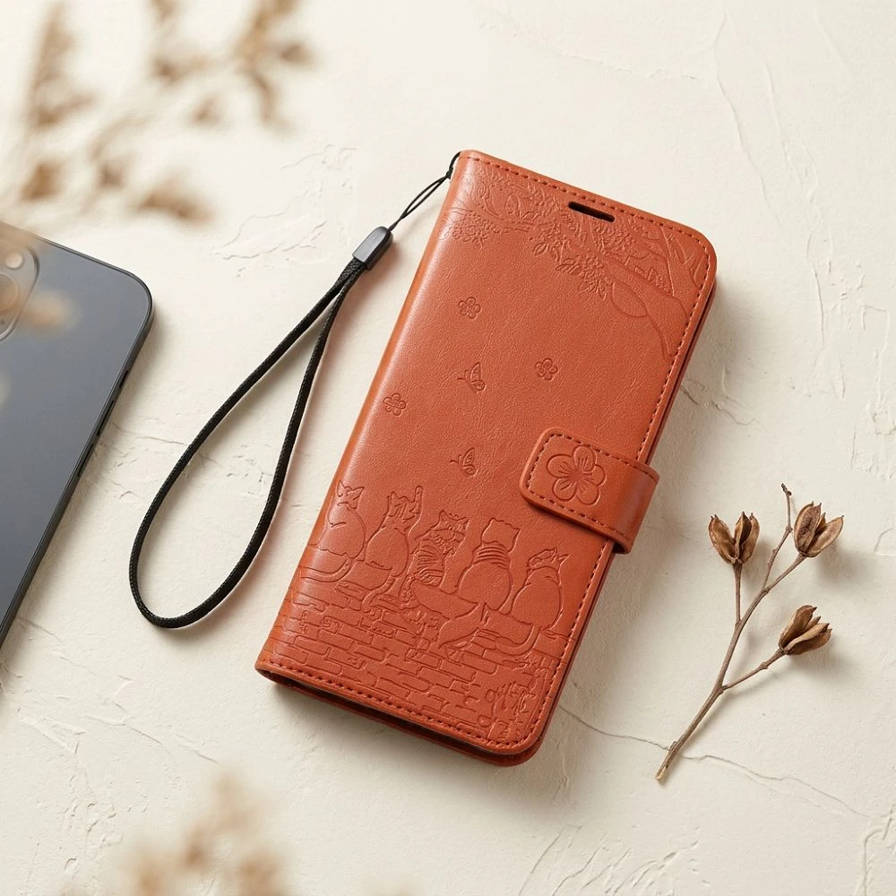 MEZZO Book case for IPHONE 17 PRO MAX cats brown