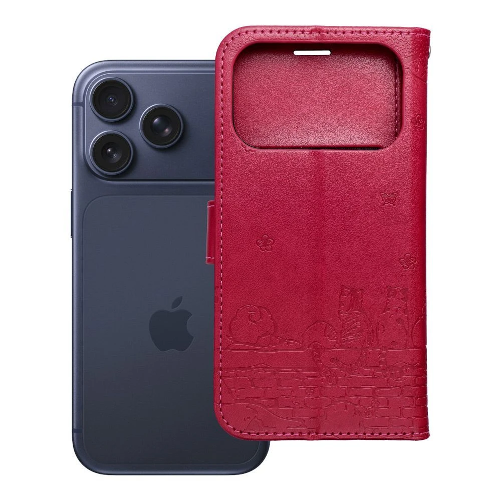 MEZZO Book case for IPHONE 17 PRO MAX cats red