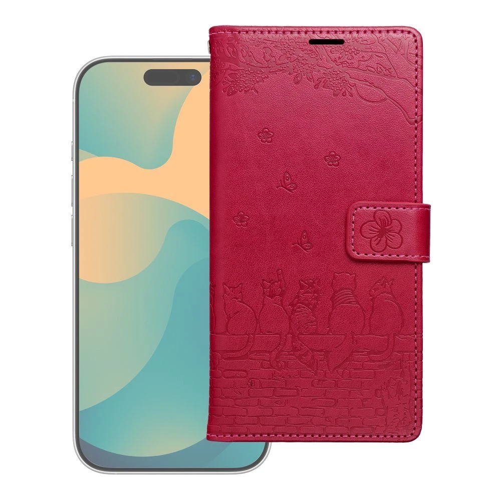 Flipové pouzdro MEZZO Book case pro Xiaomi Redmi Note 15 Pro+ 5G, cats red