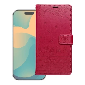 Flipové pouzdro MEZZO Book case pro Xiaomi Redmi Note 15 Pro 5G, cats red
