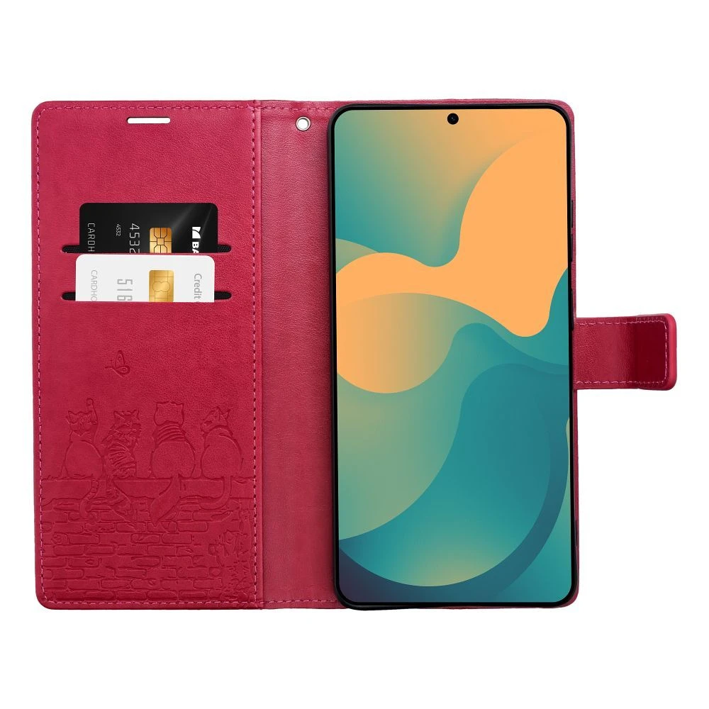 Flipové pouzdro MEZZO Book case pro Xiaomi Redmi Note 15 5G, cats red (obrázek 3)