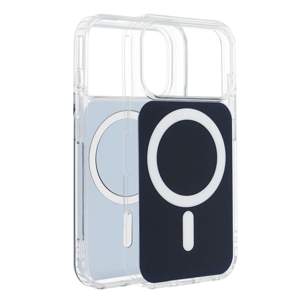 Case for iPhone 16e (SE4 2025) / 17e Clear Fusion Mag Cover compatible with MagSafe navy blue