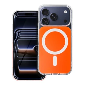 Ochranný kryt CLEAR FUSION MAG COVER Case compatible with MagSafe pro Apple iPhone 16e / 17e, oranžová