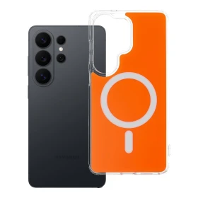 Ochranný kryt CLEAR FUSION MAG COVER Case compatible with MagSafe pro Samsung Galaxy S26 Ultra, oranžová
