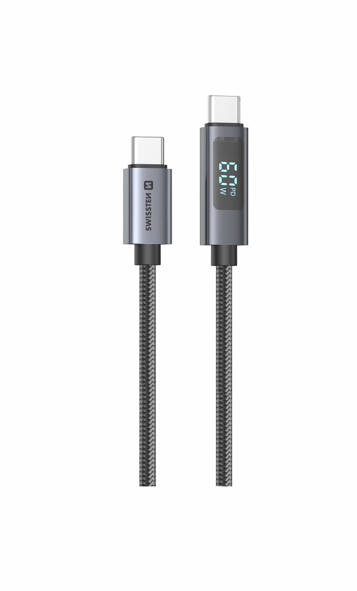 Swissten LCD kabel USB-C / USB-C 1m