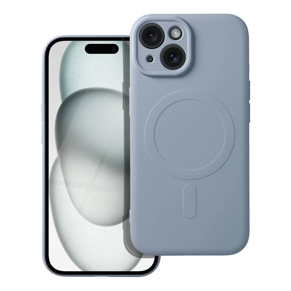 Case for Samsung A37 Silicone Mag Cover compatible with MagSafe light blue