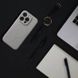Case for Samsung A37 Silicone Mag Cover compatible with MagSafe titanium gray