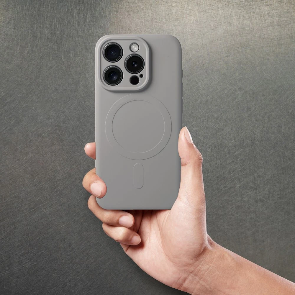 Case for Samsung A37 Silicone Mag Cover compatible with MagSafe titanium gray