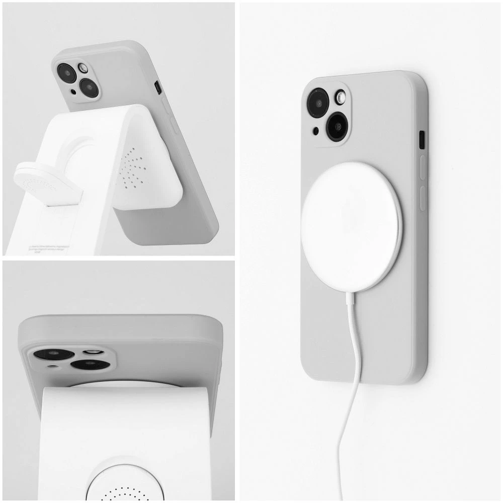 Case for Samsung A37 Silicone Mag Cover compatible with MagSafe titanium gray