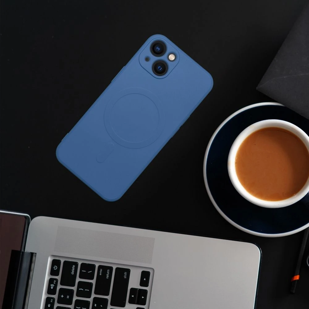 Case for Samsung A37 Silicone Mag Cover compatible with MagSafe blue