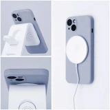 Case for Samsung A57 Silicone Mag Cover compatible with MagSafe light blue