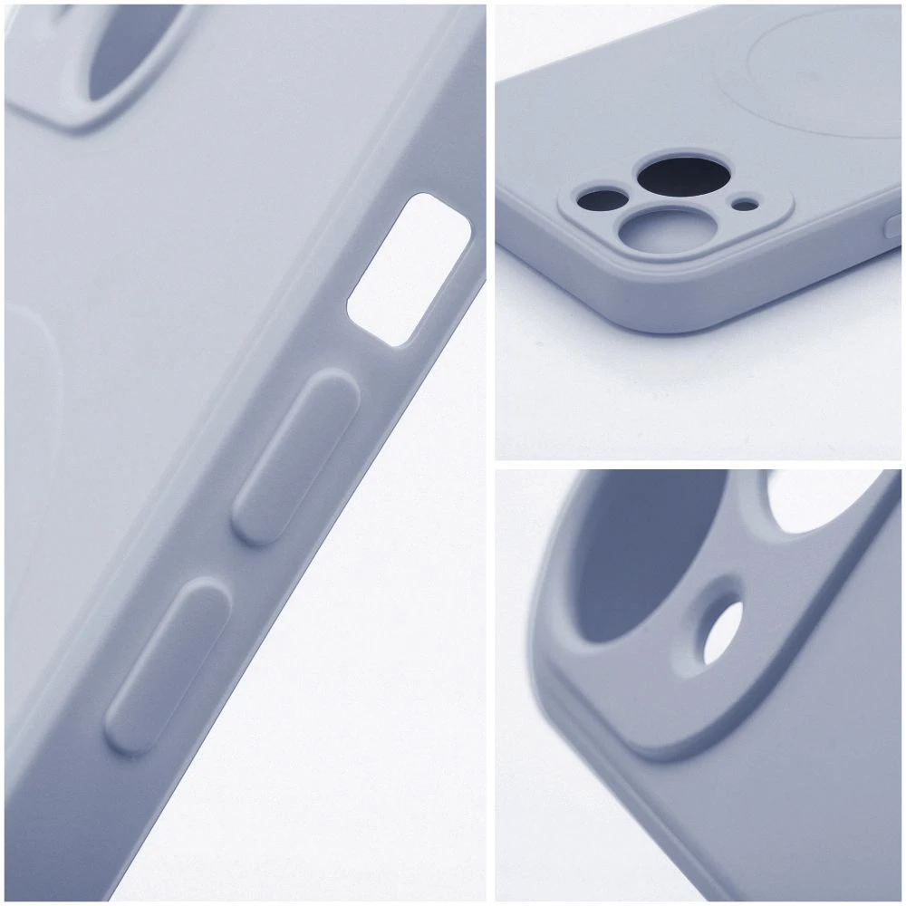 Case for Samsung A57 Silicone Mag Cover compatible with MagSafe light blue