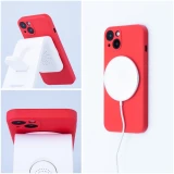 Case for Samsung A57 Silicone Mag Cover compatible with MagSafe red