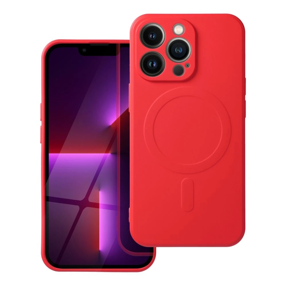 Case for Samsung A57 Silicone Mag Cover compatible with MagSafe red