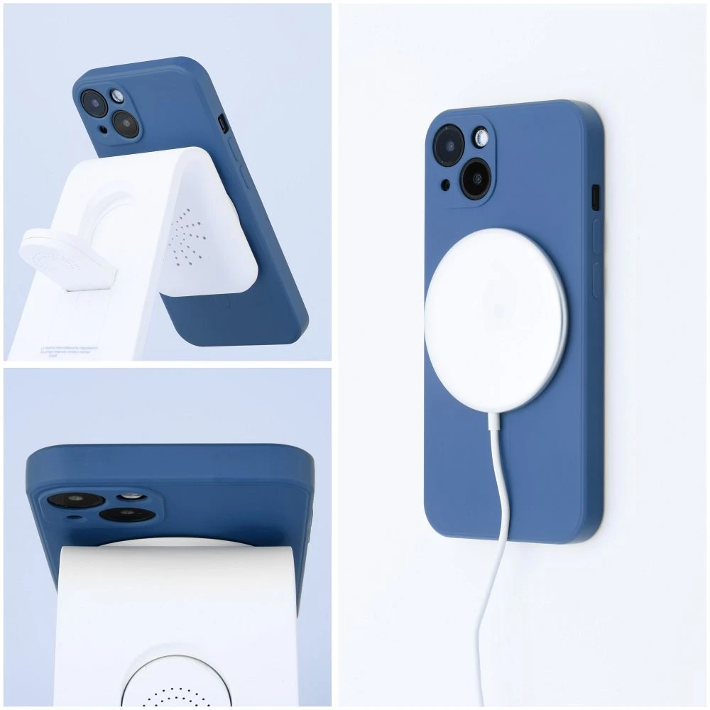 Case for Samsung A57 Silicone Mag Cover compatible with MagSafe blue