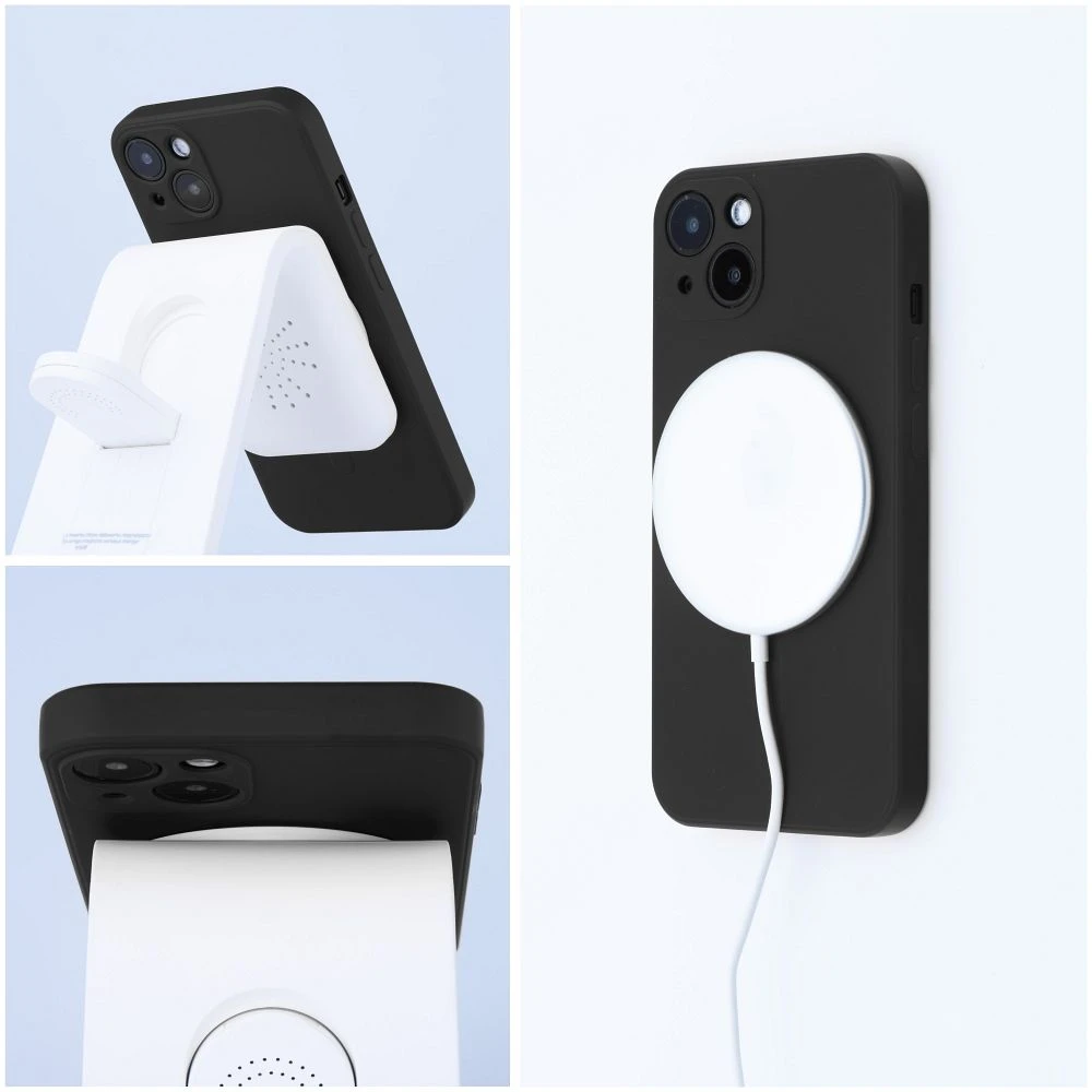 Case for Samsung A57 Silicone Mag Cover compatible with MagSafe black