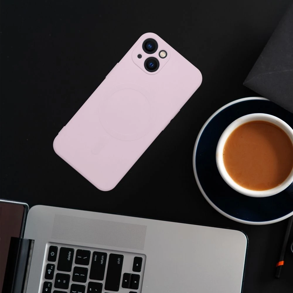 Case for Samsung S26 PLUS Silicone Mag Cover compatible with MagSafe pink