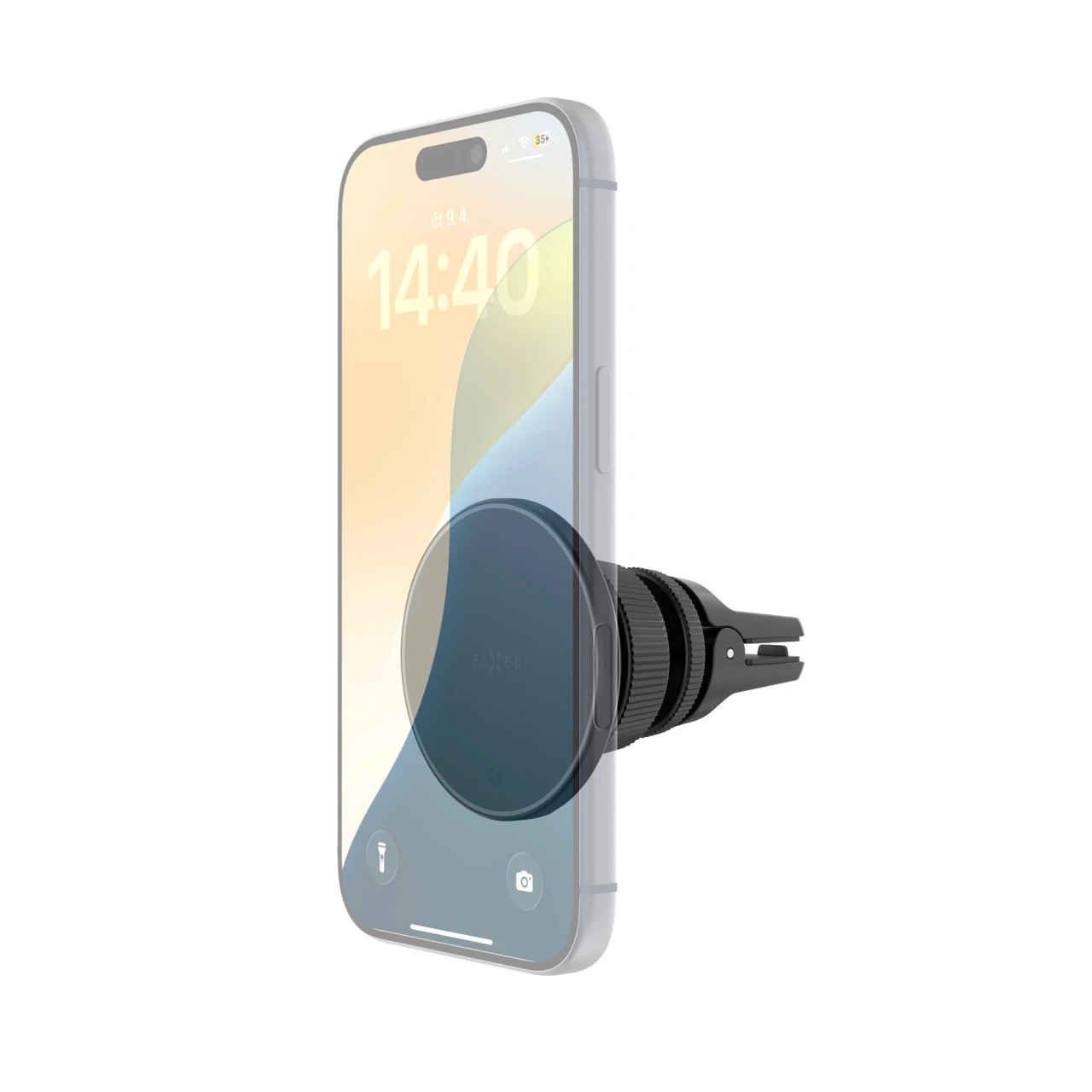 Držák s bezdrátovým nabíjením FIXED MagRound 3 s podporou uchycení MagSafe, 25W, Qi2.2, černá