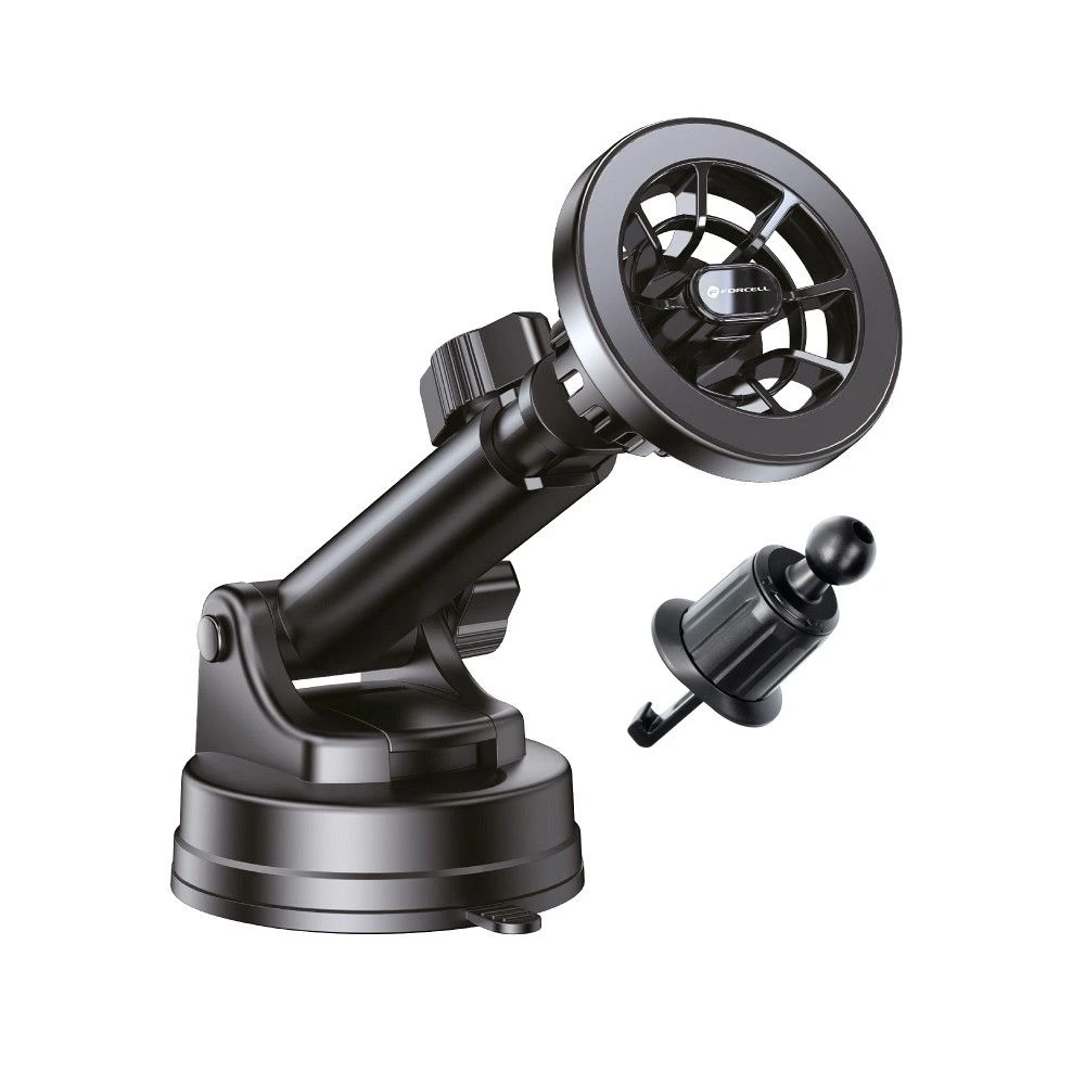 Magnetic car phone holder compatible with Magsafe Forcell F-Grip PrecisionX windshield/ dashboard / air vent black