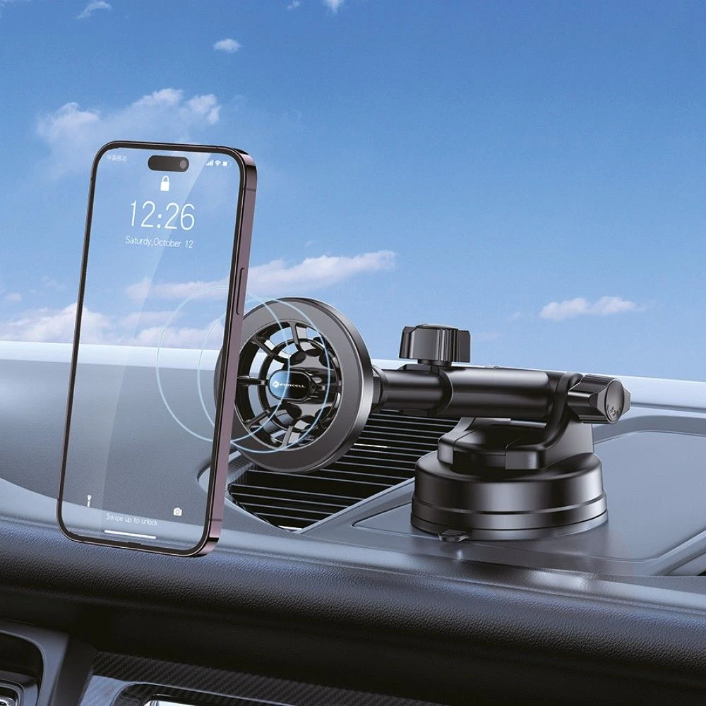 Magnetic car phone holder compatible with Magsafe Forcell F-Grip PrecisionX windshield/ dashboard / air vent black
