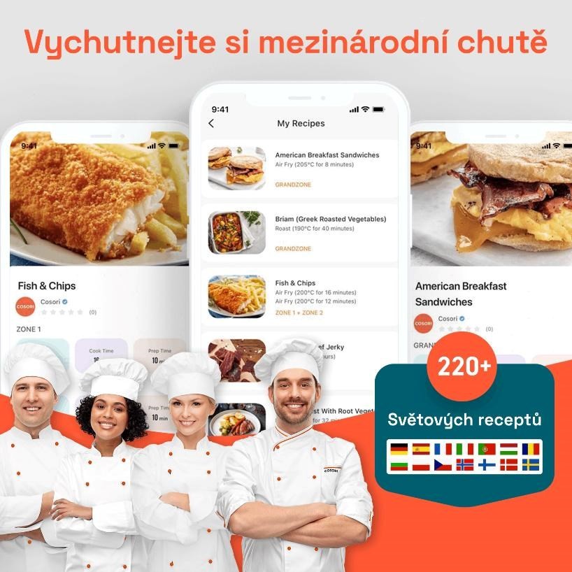 Cosori Dual Blaze TwinFry chytrá horkovzdušná fritéza 10 L, keramika, černá