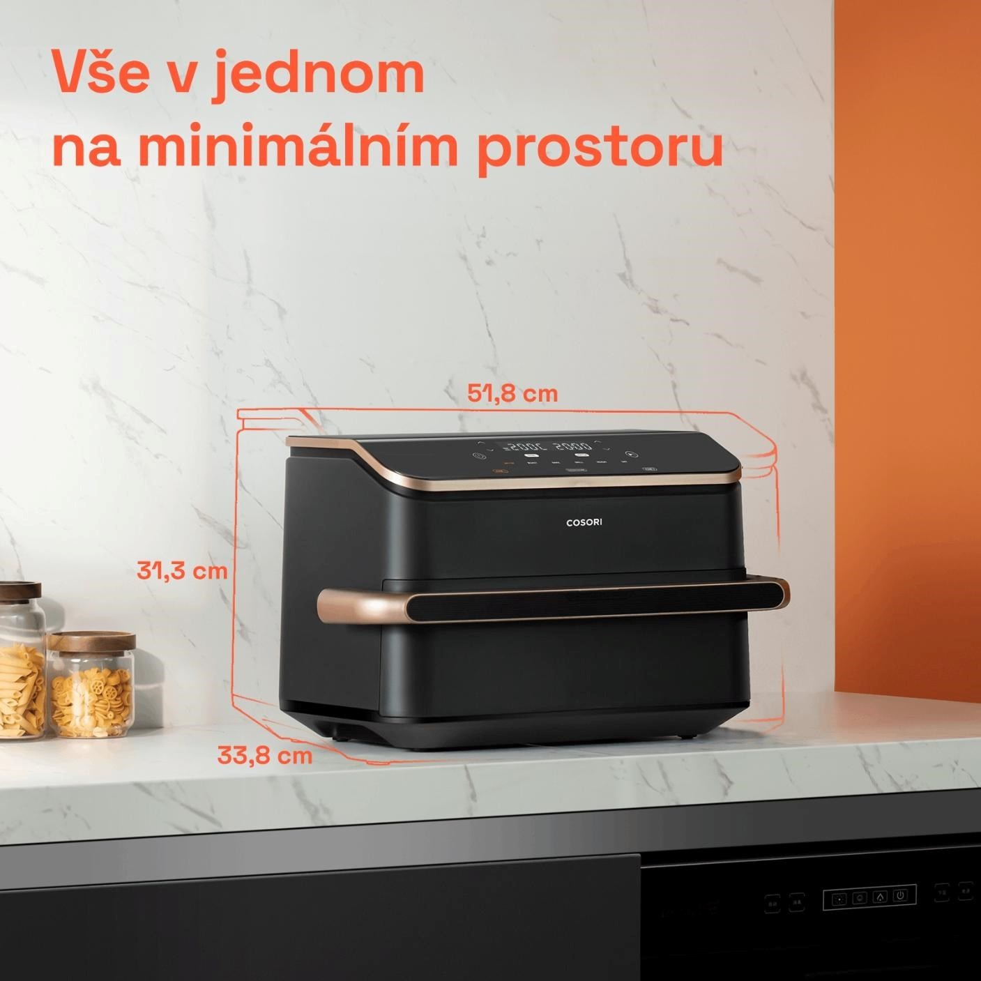 Cosori Dual Blaze TwinFry chytrá horkovzdušná fritéza 10 L, keramika, černá