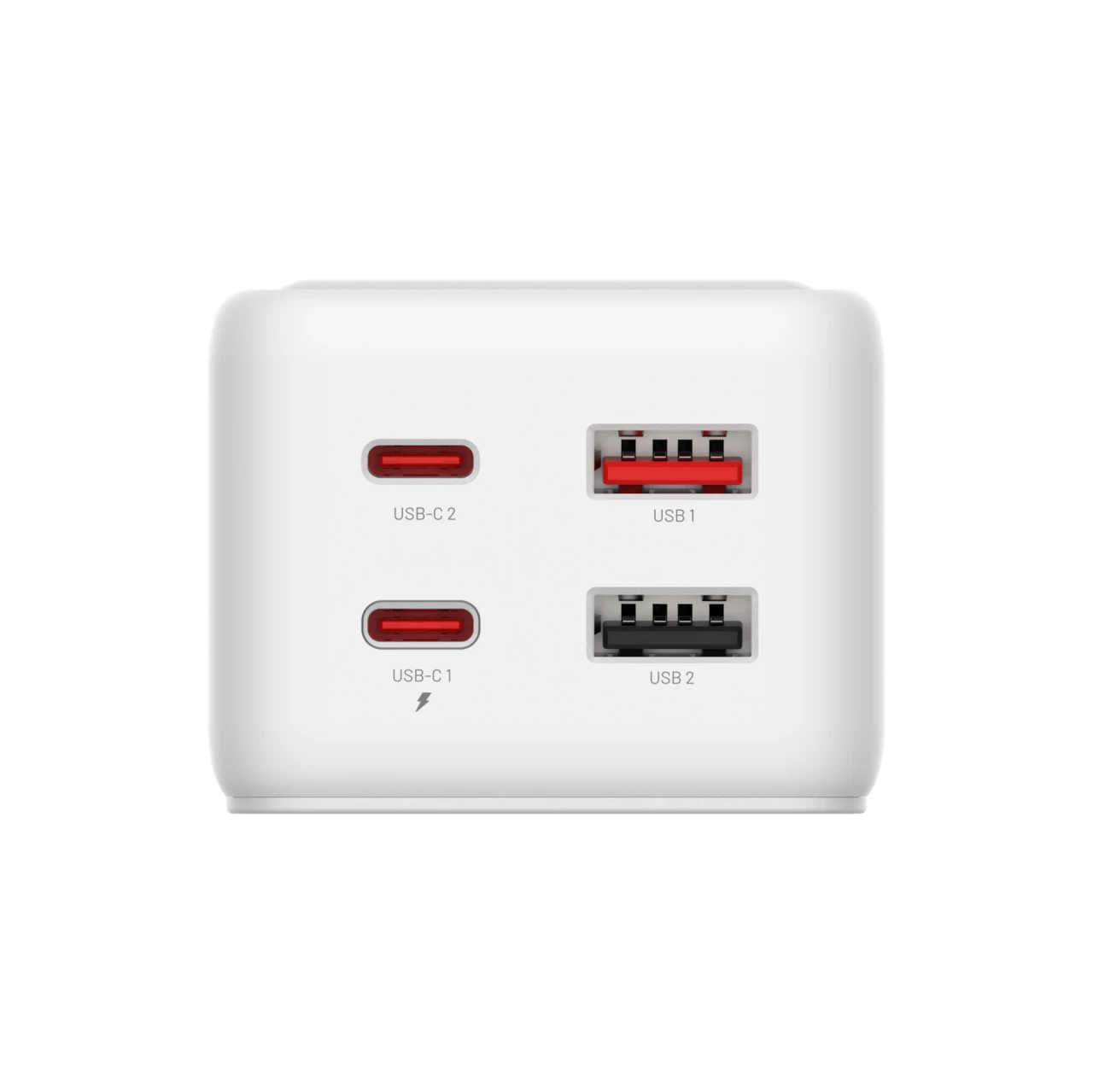 Síťový prodlužovací adaptér FIXED Charging Strip s 2x USB-C a 2x USB, GaN III, 3m, PD 65W, bílá