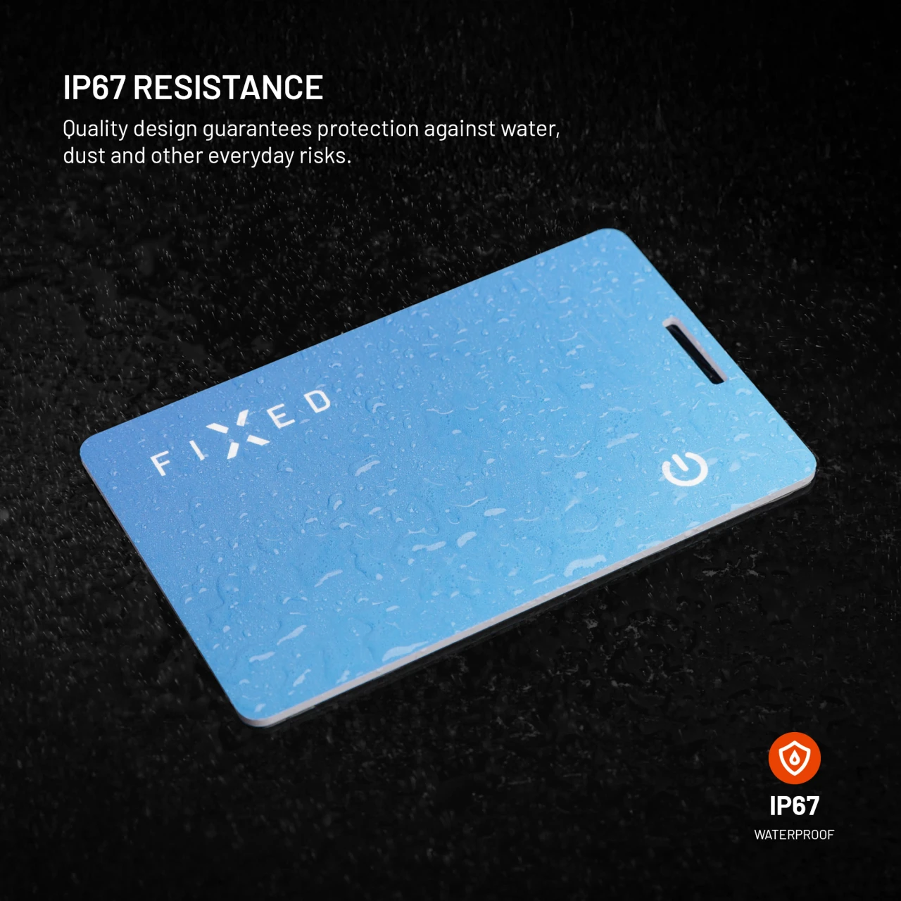 FIXED Tag Card 2 s podporou Find My, bezdrátové nabíjení, modrá