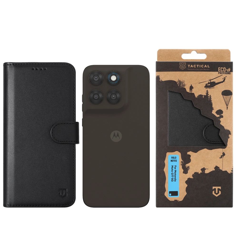 Levně Flipové pouzdro Tactical Field Notes pro Motorola Moto G77 5G, černá