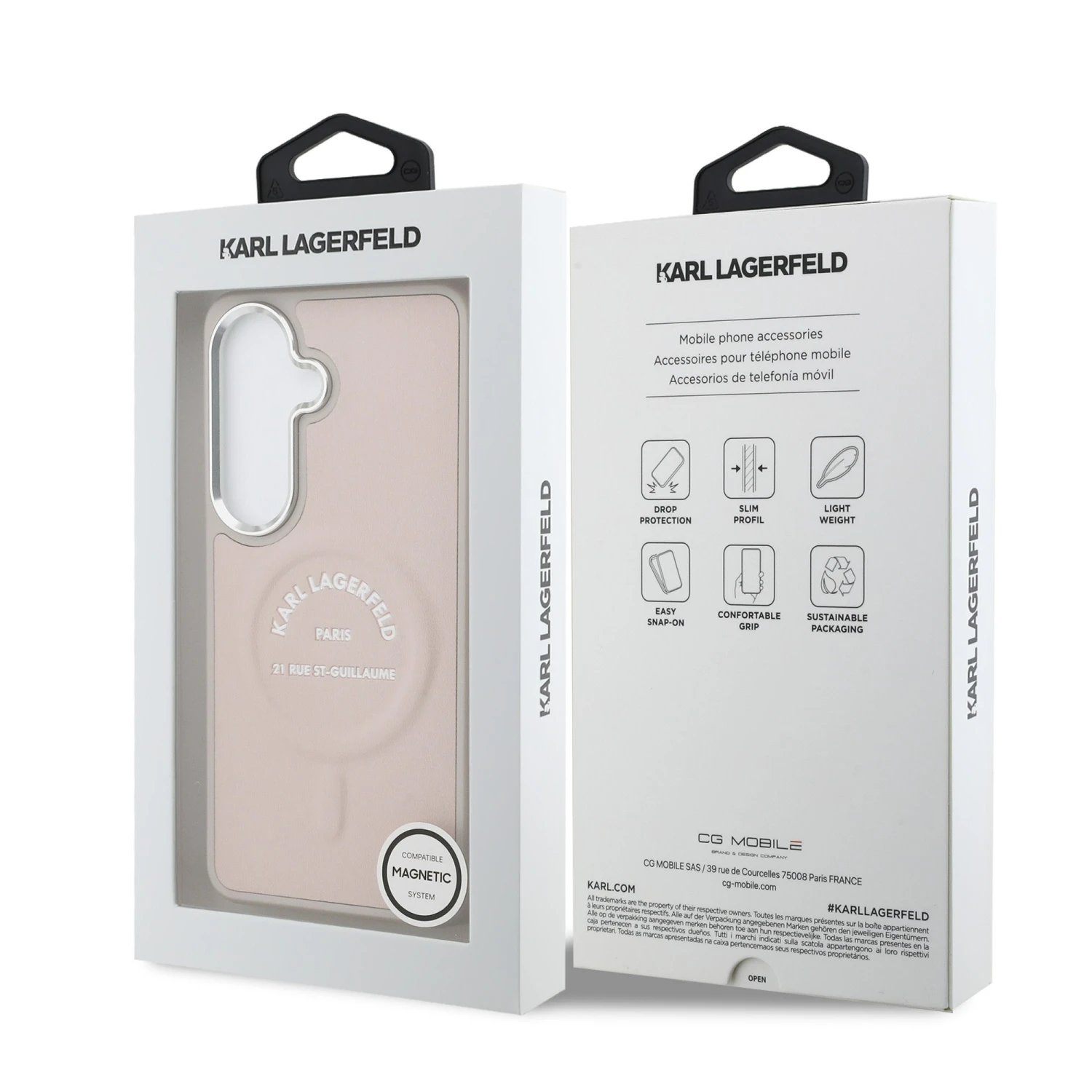 Karl Lagerfeld PU RSG Logo Magnetic Zadní Kryt pro Samsung Galaxy S26 Pink