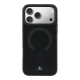 Mercedes PU Leather 3D MagSafe Zadní Kryt pro iPhone 17 Pro Max Black