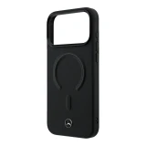 Mercedes PU Leather 3D MagSafe Zadní Kryt pro iPhone 17 Pro Max Black