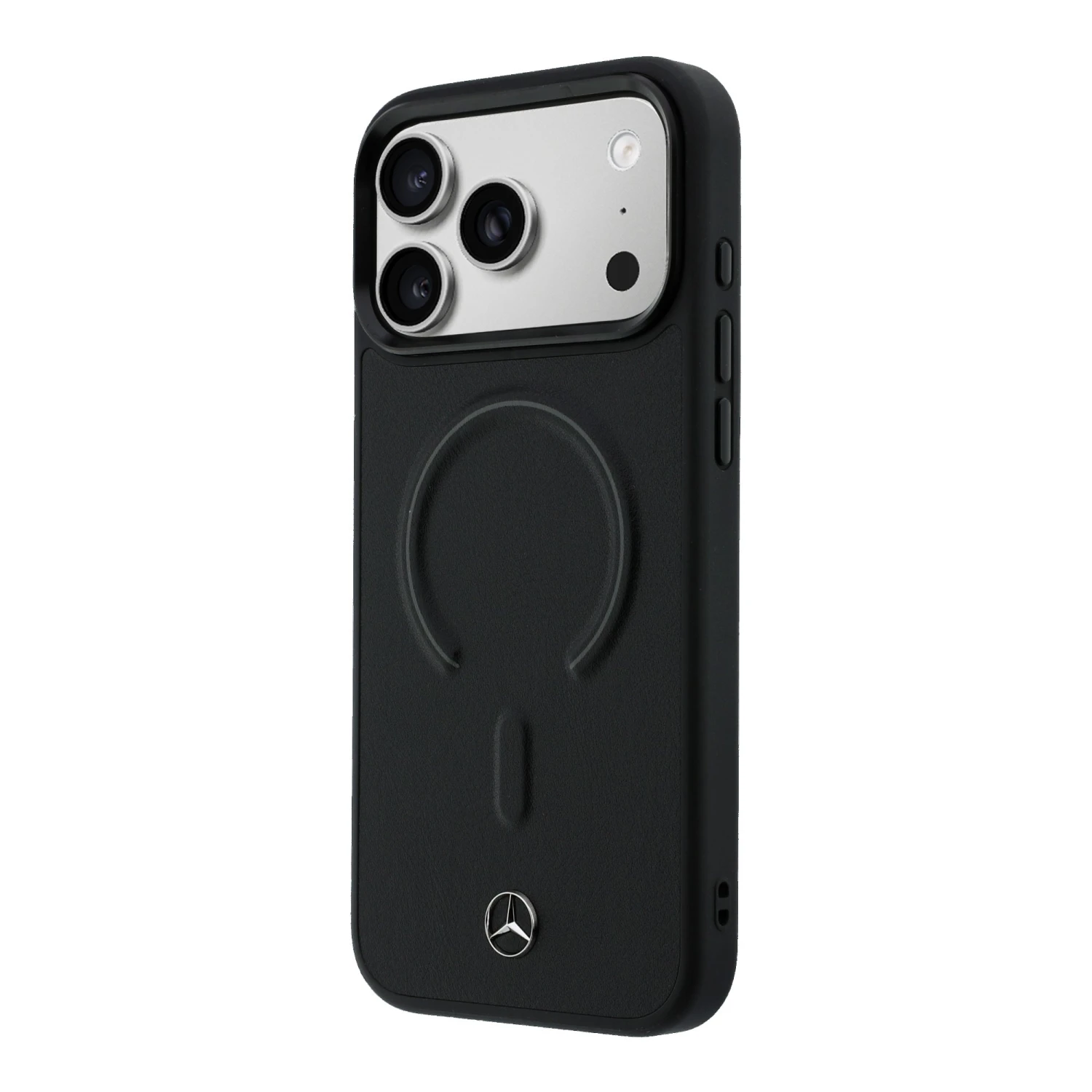 Mercedes PU Leather 3D MagSafe Zadní Kryt pro iPhone 17 Pro Max Black