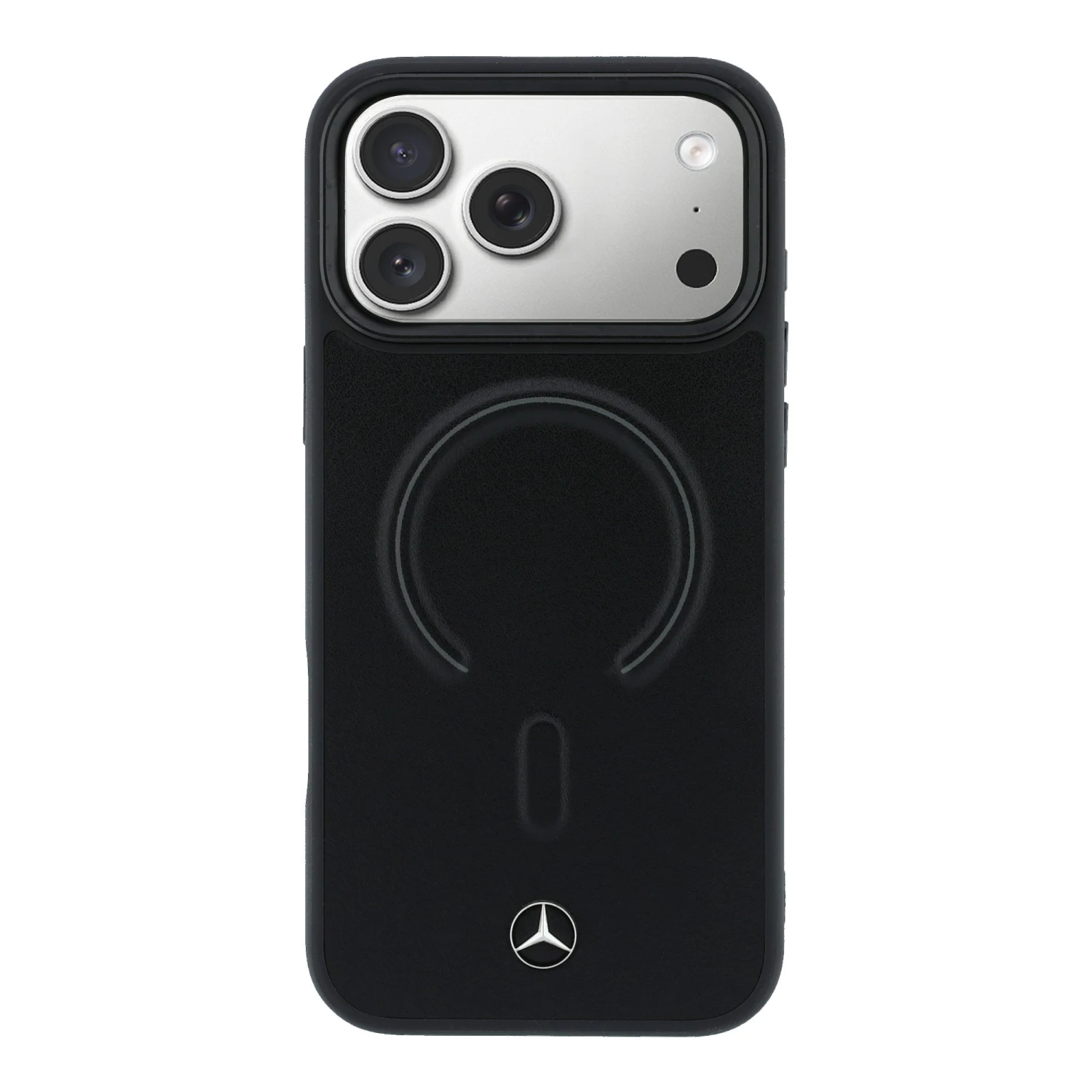 Mercedes PU Leather 3D MagSafe Zadní Kryt pro iPhone 17 Pro Max Black