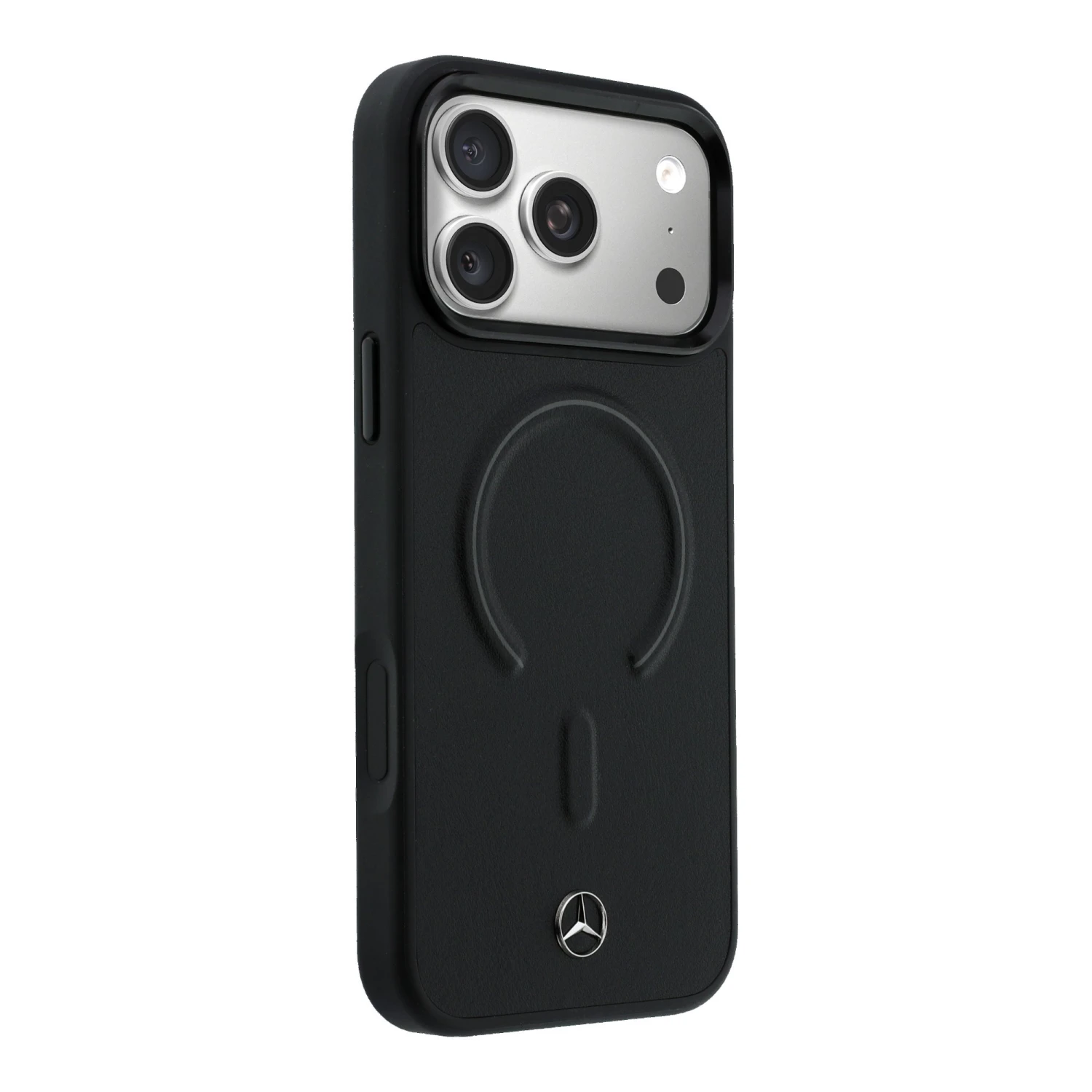 Mercedes PU Leather 3D MagSafe Zadní Kryt pro iPhone 17 Pro Black