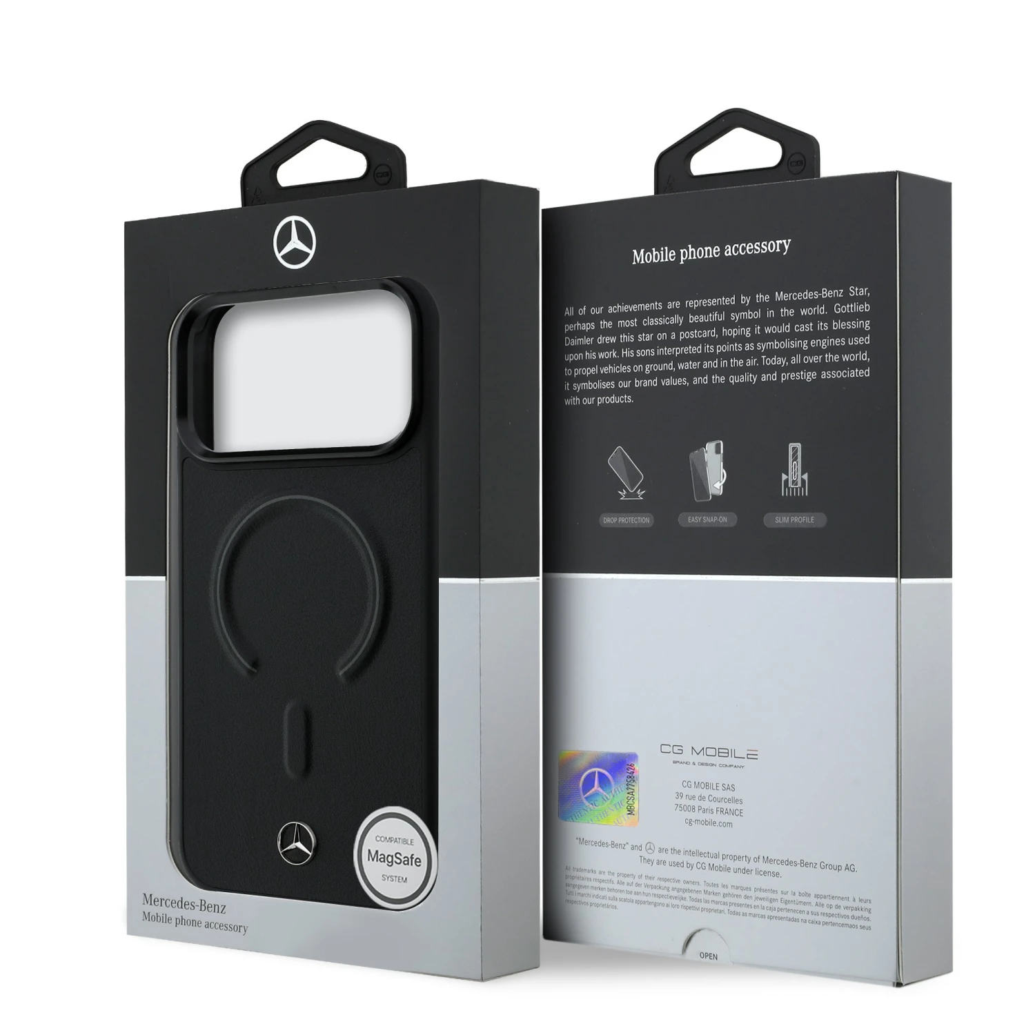 Mercedes PU Leather 3D MagSafe Zadní Kryt pro iPhone 17 Pro Black